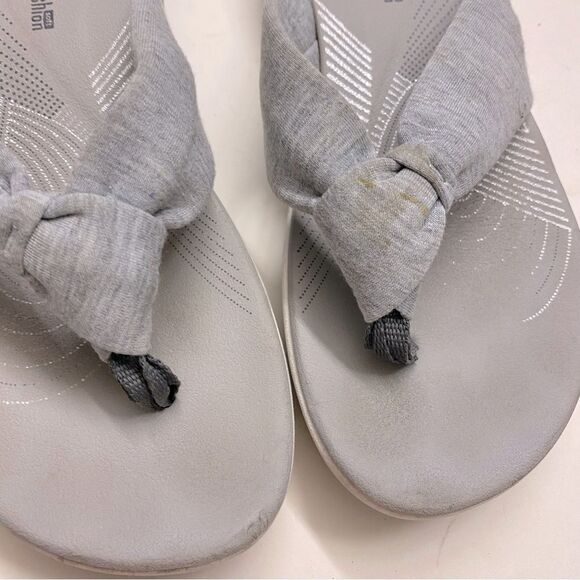 Clarks cloudsteppers comfort slip on flip flop sandals gray size 6 - Picture 5 of 5